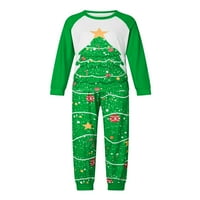 Božićna porodica Pajamas Podudaranje Božićno drvce Ispiši Raglan dugih rukava i hlače Loungewear Meka