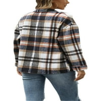 Calzi Dugme Down bluza za žene debela tunika majica Labave casual jakna dugih rukava vunene vrhove majice