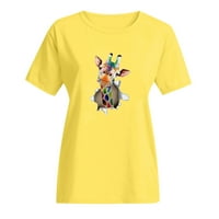 SunhillsGrace majice za žene Ležerne prilike ljetne cvjetne tiskane kratke rukave O-izrez Labavi majica