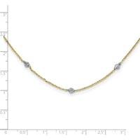 14k žuto i rodijumsko bijelo polirano d c s ext ogrlica napravljeno Italija SF2629-18