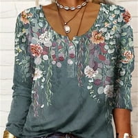 Ženska majica za casual u vrat gumb Down Bluze Top za klupske stranke Vjenčanje XL 1