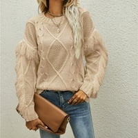 Ženska o-izrez dugih rukava u obliku velike veličine Modni pleteni pulover bluza vruće6sl4870131