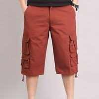 Men's Essentials Hotcres Slim Fit Multi džepni zatvarač Ravne cijevi Casual Hlače obrezane hlače