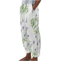 Ženske dukseve Ljeto cvjetni print ravno fit casual modne labave pantalone sa džepovima