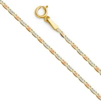 14K čvrste tri boje italijanska zlatna valentino lanac ogrlica lanca