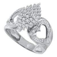 10k bijeli zlatni okrugli dijamantski prsten za srce CTTW