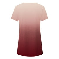 Ženske modne majice Gradijent boje Print The Tors Regular Fit za gamaše odjeću za djevojke Kratki rukav