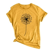 Ženske slatke opružne vrhove Sunflowert košulje Crewneck kratki rukav Comfy labavi fit majice Bluze