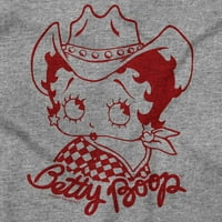 Betty Boop Cowgirl Southern Country V izrez T majica Tees Women Brisco Brendovi 2x