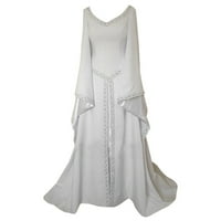 Ljetne haljine za ženske ležerne rukave V-izrez Duljina dugačka haljina ženske ruke