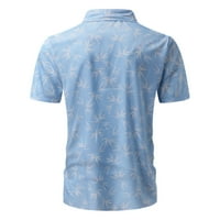 Svijetlo plava muška majica Muška ljetna modna majica za slobodno vrijeme uz more Havajska majica s