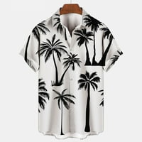 Havajska majica za muškarce Tee Coconut Tree Ispis majica Labavi Ležerni TOP rever gumb Pamučna odjeća