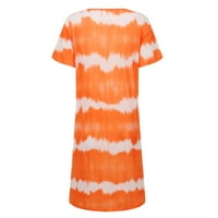Haljine za ženske majice V-izrez majica Dužina koljena Ležerne prilike kratkih rukava narančasta 5xl