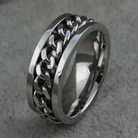 Punk Muškarci Žene Unise nehrđajući čelik lančani lančani prsten za prsten nakit poklon