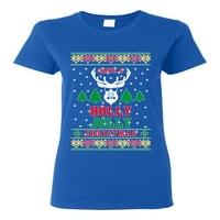 Imajte holi božićni ružni božićni džemper ženska grafička majica, svijetloplava, mala