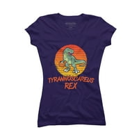 Tyrannoscareus remenny dinosaur Halloween kostimo Juniors Purple Graphic Tee - Dizajn ljudi M