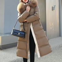Jesenske jakne za žene sa kapuljačom sa kapuljačom čvrstog i dugotrajnog labavog kaputa s dugim rukavima