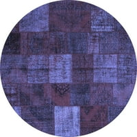 Ahgly Company Machine Persible Okrugli okrugli patchwork plavi prelazni prostirljivi, 5 'krug