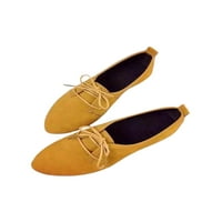 Colisha Dame Oxfords Comfort Casual Cipes čipke UP stanovi Lagana ravna cipela Neklizajuća žuta 5.5
