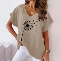 Gathrrgyp ljetne majice za žene, žene V-izrez Print majice Modne udobne ženske bluze vrhovi