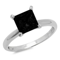 1.5CT Princess CECT Crna prirodna ony 18k bijeli zlatni godišnjica za angažiranje prstena 5,75