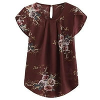 Lopecy-Sta ženski bluze i vrhovi casual božićni poklon Ženska casual okruglica za okrugli vrat cvijet