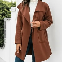 Zimski kaput-kaput žene dugih rukava čvrsto jesenje kaput vunena jakna bluza