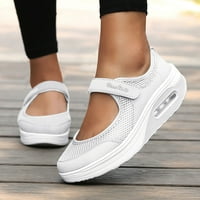 Cipele platforme za ženske modne ležerne prozračne lagane platforme cipele sportske tenisice bijele