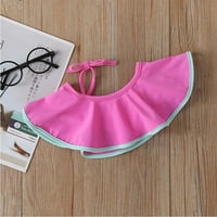 Ausyst Baby Girl Odjeća Toddler Grils Baby Summer Bikini Solid Boja Ruffled dvodijelni odjedni odjeća
