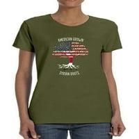 Američki uzgojni sirijski korijeni majica - Dizajn žena -Martprints, ženska 4x-velika