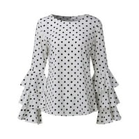 Majica Bell Bluuse Casual rukav ženski moda Dot Polka Loose Tops Košulja ženske ženske bluze dugih rukava