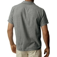 Muška majica modna casual puni džep u boji Jedno pamučna i posteljina košulja kratkih rukava vrhunska
