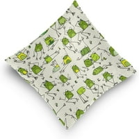 Smiješne žabe uzorak baršunasto plišani bacanje jastuka za jastuk za jastuk - 20 20 - nevidljivi patentni