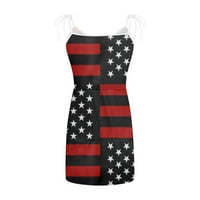Gaecuw USA Boho haljine Američka zastava odjeću modne casual rukave bez rukava V izrez Mini haljina