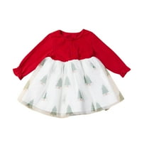 Youmylove haljine za djevojčice Toddler Baby Kids Girgin Božićne stabli Ispisuje tulle mrežaste haljine