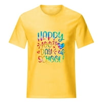 100. školski kratki rukav ženski smiješni slovo tiskani obrasci Happy Days Majica u boji