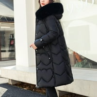 Ženski zimski kaputi, patentni zatvarač sa dugim rukavima od kapuljače od FAU-a, dugih plus dugih plus