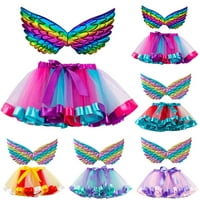 Djevojke za decu Princess Haljina Kids Baletne suknje Party Rainbow Tulle Dance Suknja sa krilnim odijelima