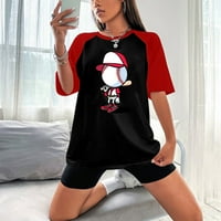 B91XZ T majice za žene labave fit grafički muški i ženski raglan kratki rukav novi bejzbol igrač okrugli