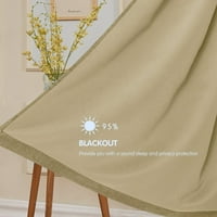 Podkrite toplotne izolirane zavese za isključivanje za spavanje za spavaću sobu, set panela, 53 × 63
