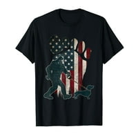 Bigfoot Dachshund 4. jula Američka američka američka majica za zastavu
