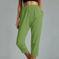 Lolmot Capri pantalone za žene joga hlače labavi mekani elastični struk trenerke sa punim bojama kauzalni