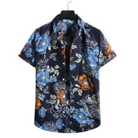 Havajske majice za muškarce Cardigan kratki rukav košulja za cvijeću Turtleneck