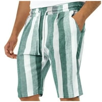 Hanas muške hlače muškarci modni ležerni džepni džepni prugasti na plaži na plaži na plaži Pant Green