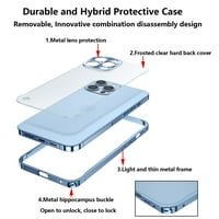 Slučaj za Apple iPhone Matte Clear Akril Hard Back ShootFooff CASE [Metal objektiv Okvir] [Žuta otporna