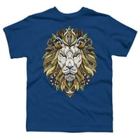 LION Animal Poker Boys Tirquoise Blue Graphic Tee - Dizajn ljudi XL
