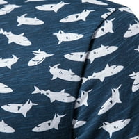 Zodggu Rollback Ljetne majice za muškarce Modni trendi pamuk udobnosti noviteta morskih pasa Ispis kratkih