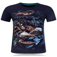 Ponoćna plava 3D Scorpion Print Casual Fashion Muške grafičke majice
