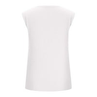 Lulshou ženski vrhovi ženski labav prsluk bez rukava majica modna casual tiskara V-izrez T majica pulover