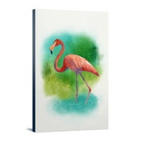 Flamingo, akvarel